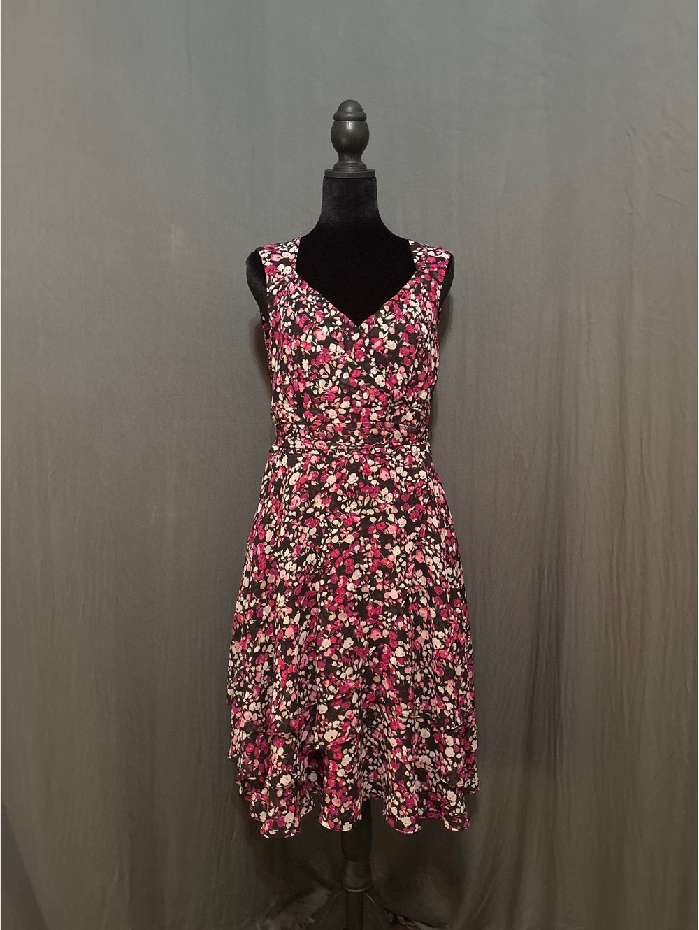 WHBM floral wrap dress with open back